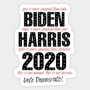 Love is more powerful than hate, Biden Harris 2020 Sticker